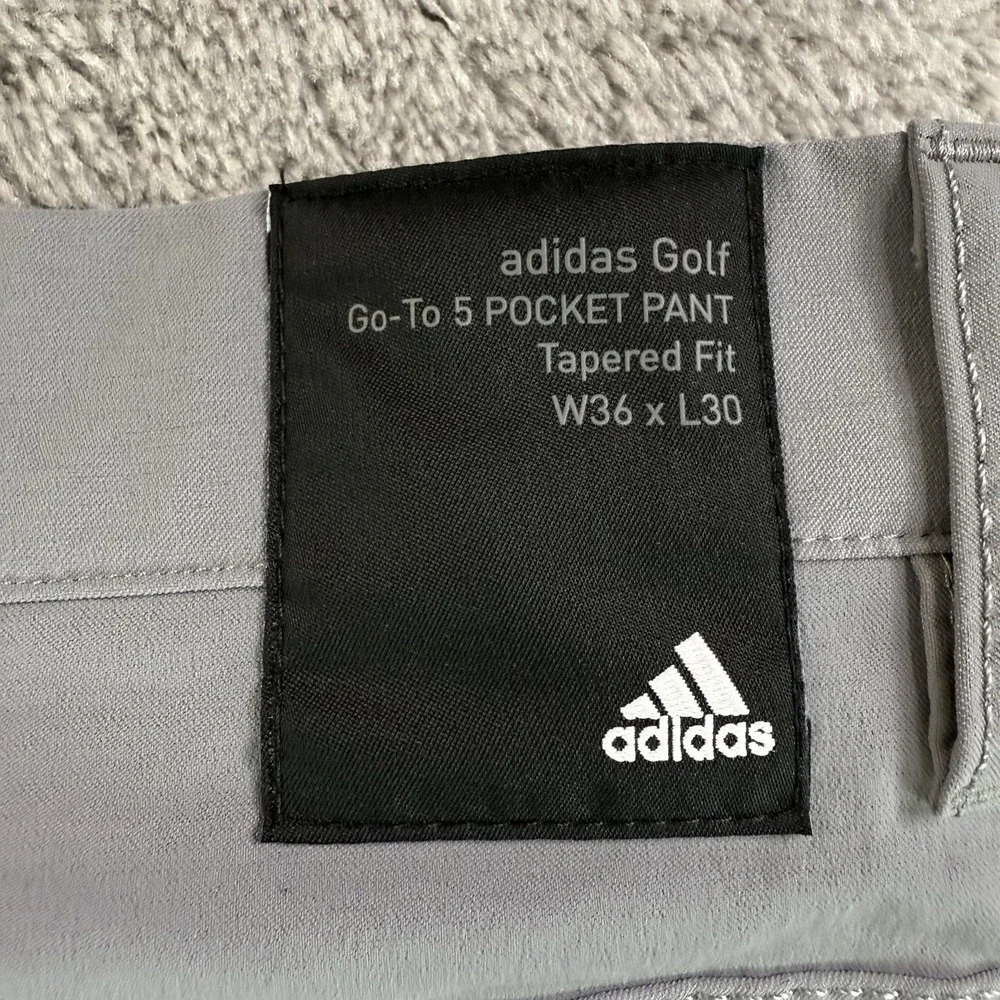 Adidas‎ Golf Go-To 5 Pocket Pants Mens 36x30 Gray Tapered Stretch Primegreen